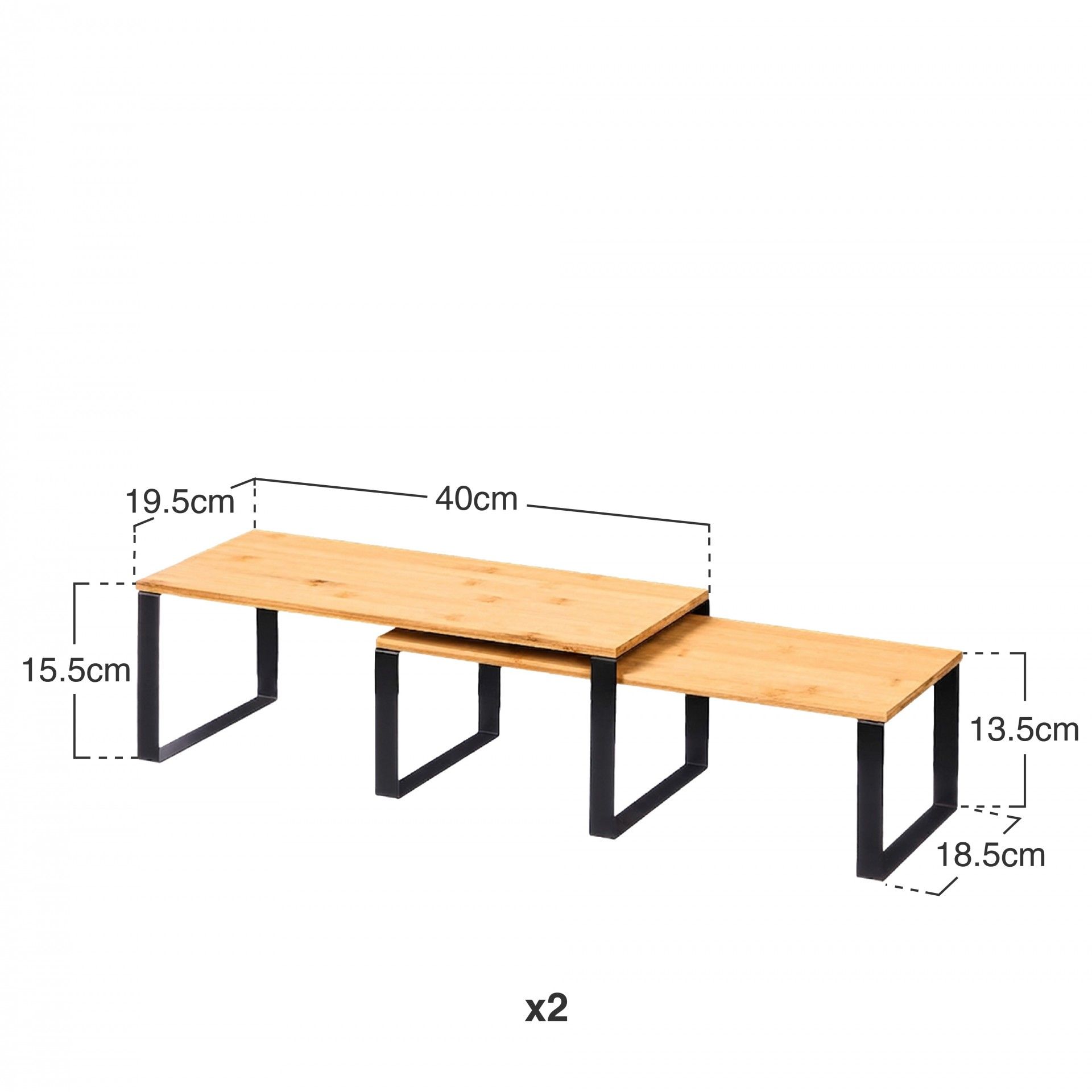 Prateleira Bambu Com Pernas 40X19cm Pack 2