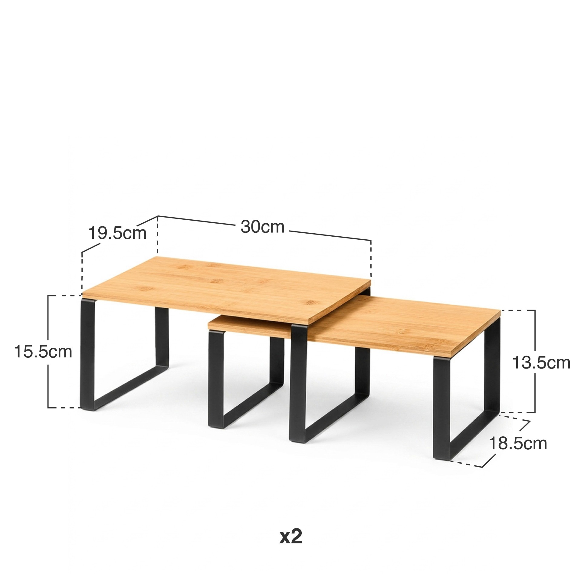 Prateleira Bambu Com Pernas 30X19.5cm Pack 2