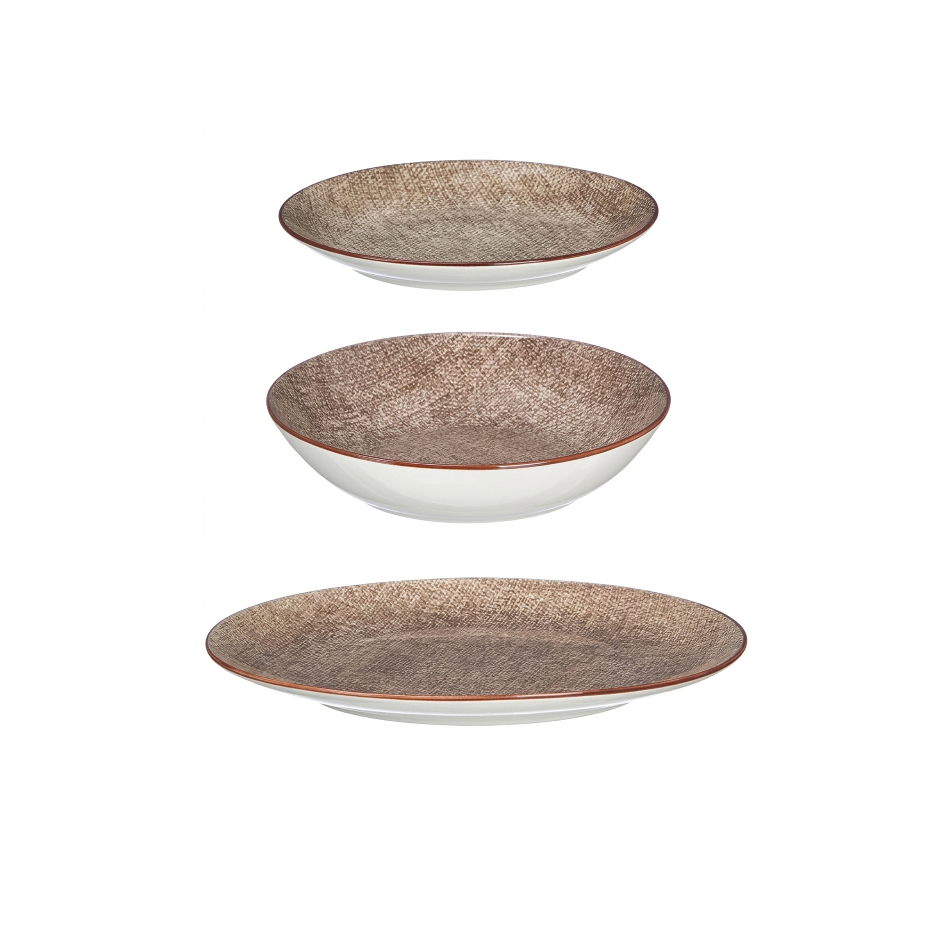Serviço Porcelana Vessia Castanho 12 Peças