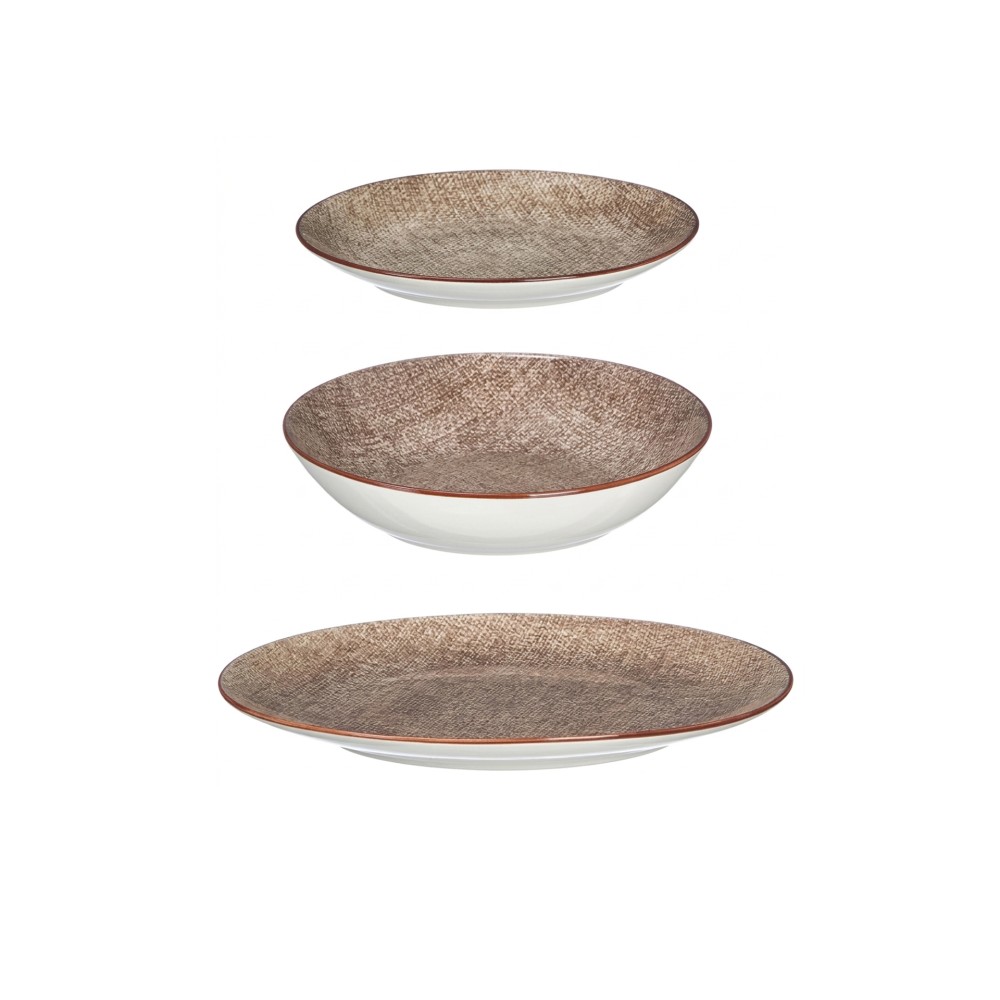 Serviço Porcelana Vessia Castanho 12 Peças