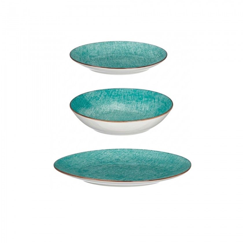 Serviço Porcelana Vessia Verde 12 Peças Serviço Porcelana Vessia Verde 12 Peças