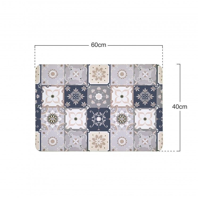 Tapete Porta Cozinha Azulejo 40X60cm Tapete Porta Cozinha Azulejo 40X60cm