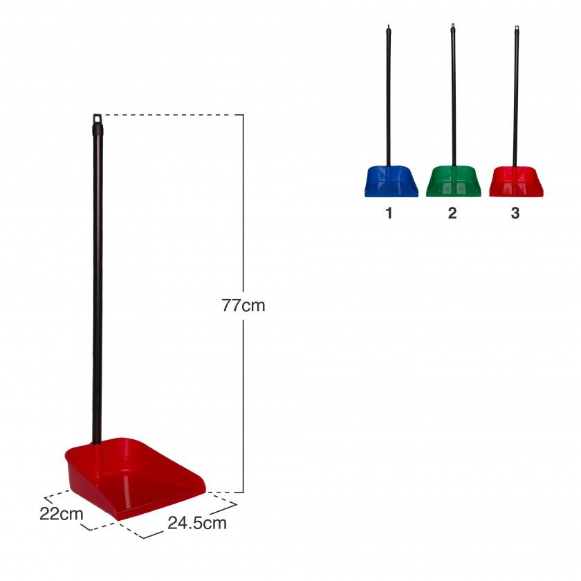 Apanhador Plástico Com Cabo Tradicional 24.5X22X77cm Apanhador Plástico Com Cabo Tradicional 24.5X22X77cm