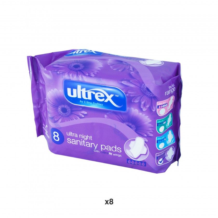 Pensos Higiênicos Ultrex Ultra Night Pack 8 Pensos Higiênicos Ultrex Ultra Night Pack 8