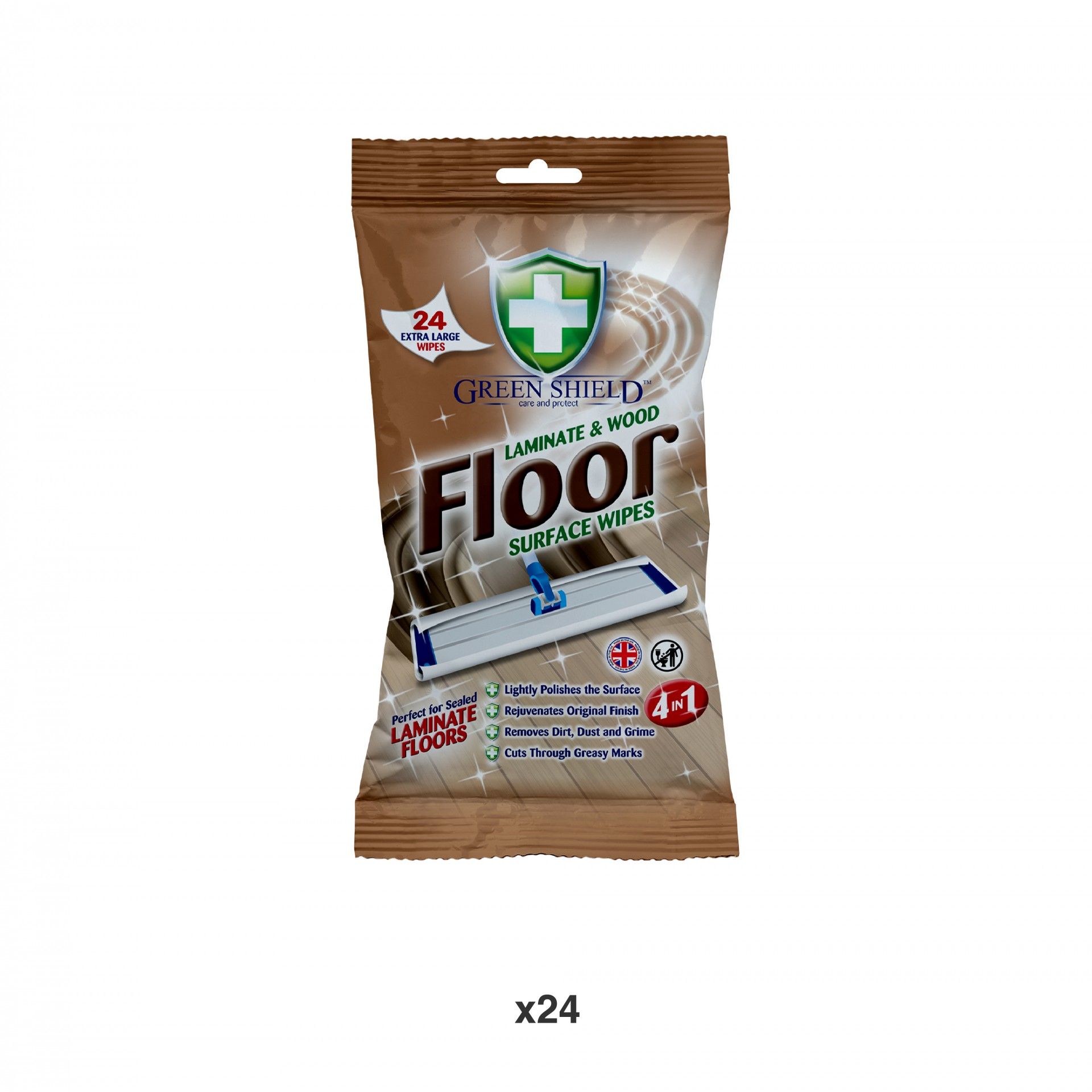Toalhitas Wood / Floor Greenshield Pack 24