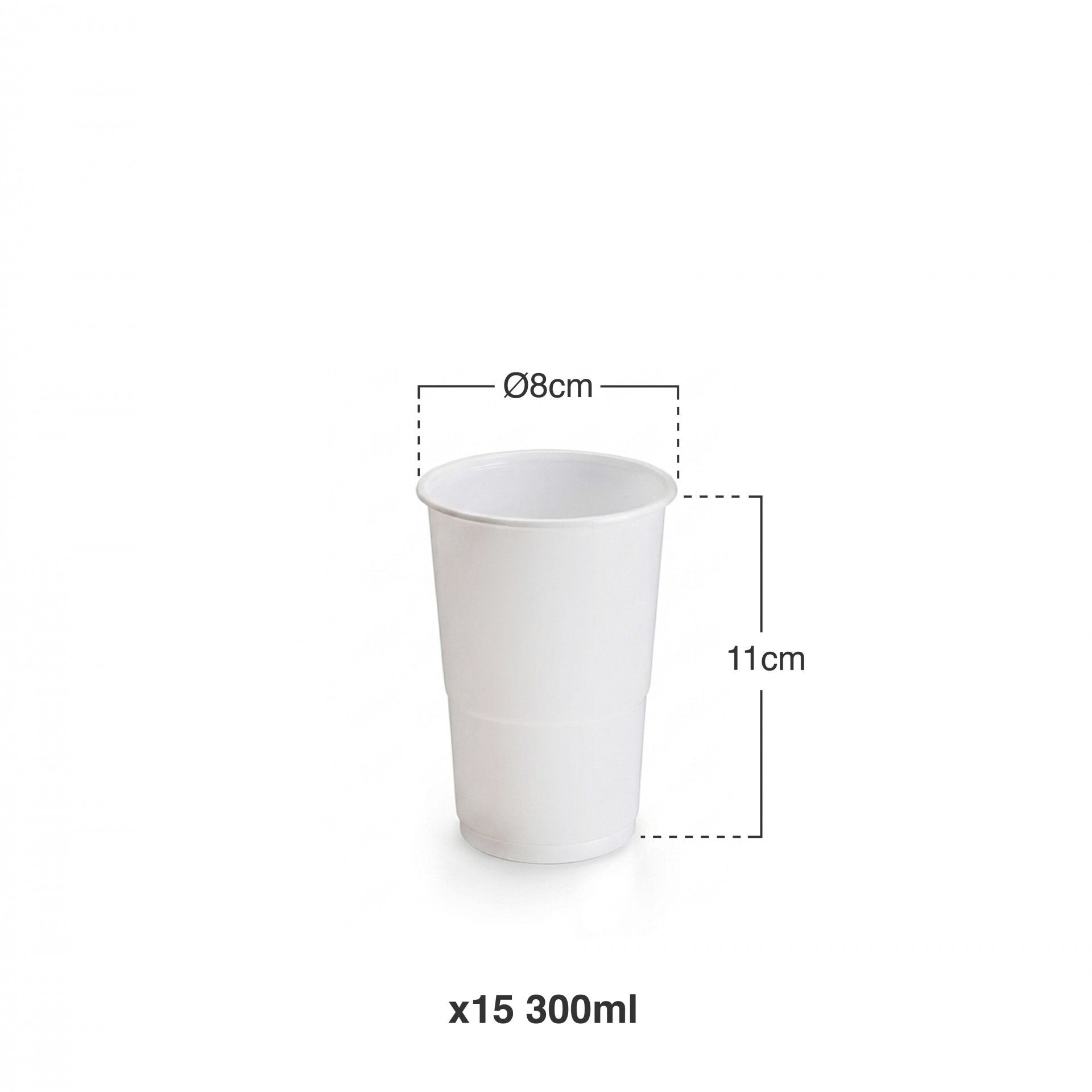Copo Plástico Branco 300ml Pack 15