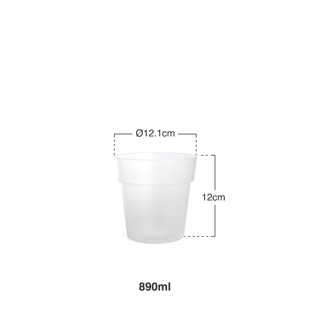 Vaso Plástico Luxe 890Ml Ø12.1X12cm