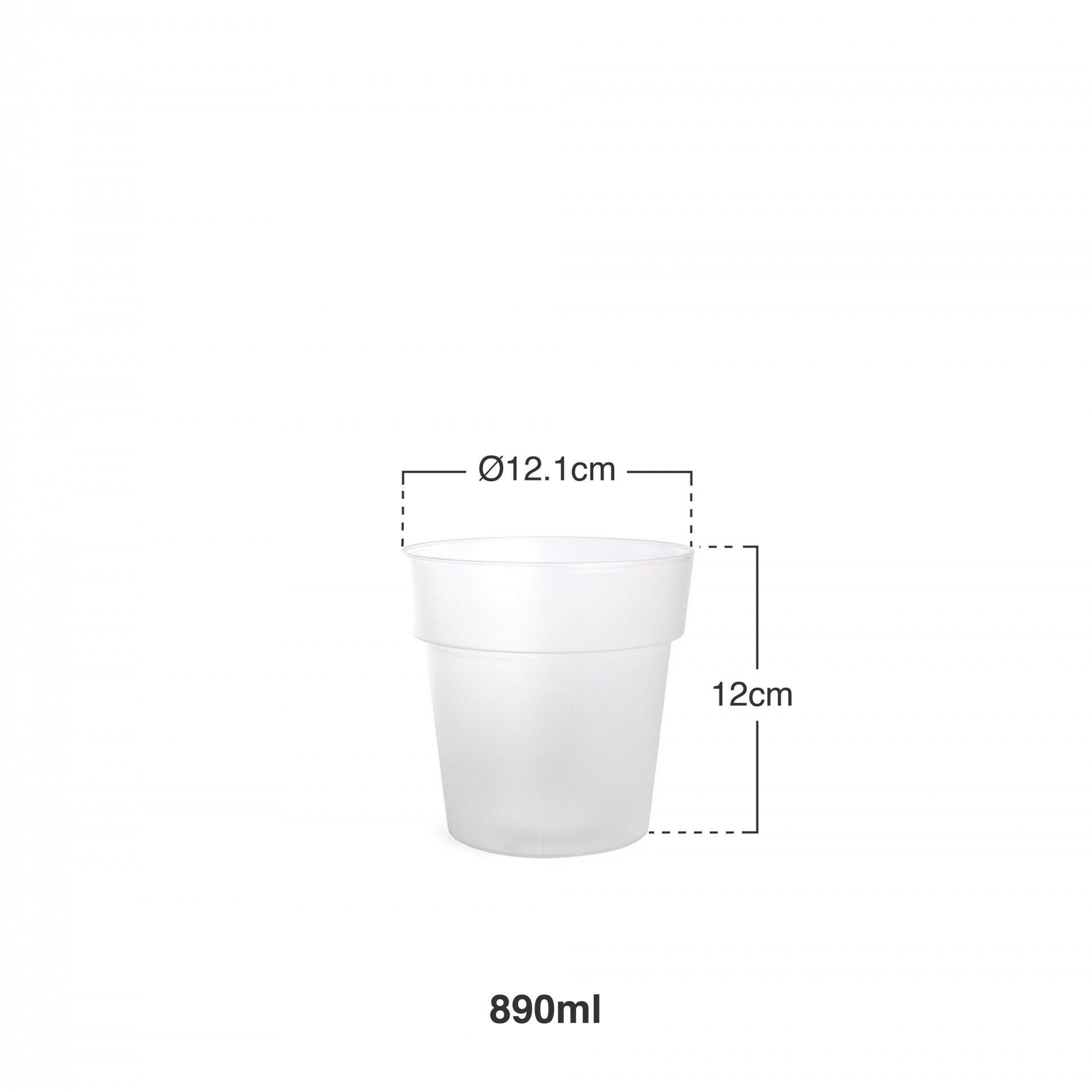 Vaso Plástico Luxe 890Ml Ø12.1X12cm