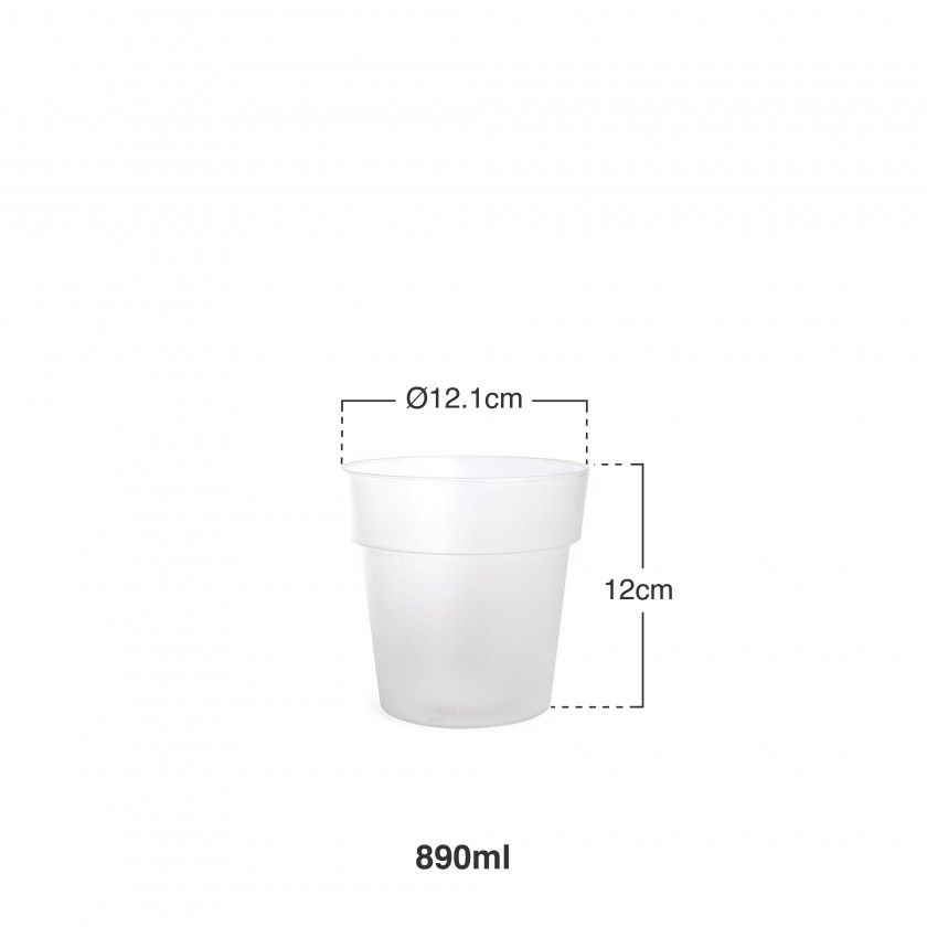 Vaso Plástico Luxe 890Ml Ø12.1X12cm Vaso Plástico Luxe 890Ml Ø12.1X12cm