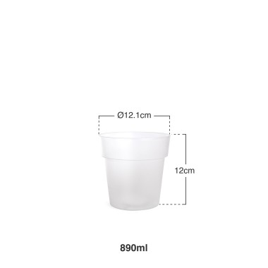 Vaso Plástico Luxe 890Ml Ø12.1X12cm