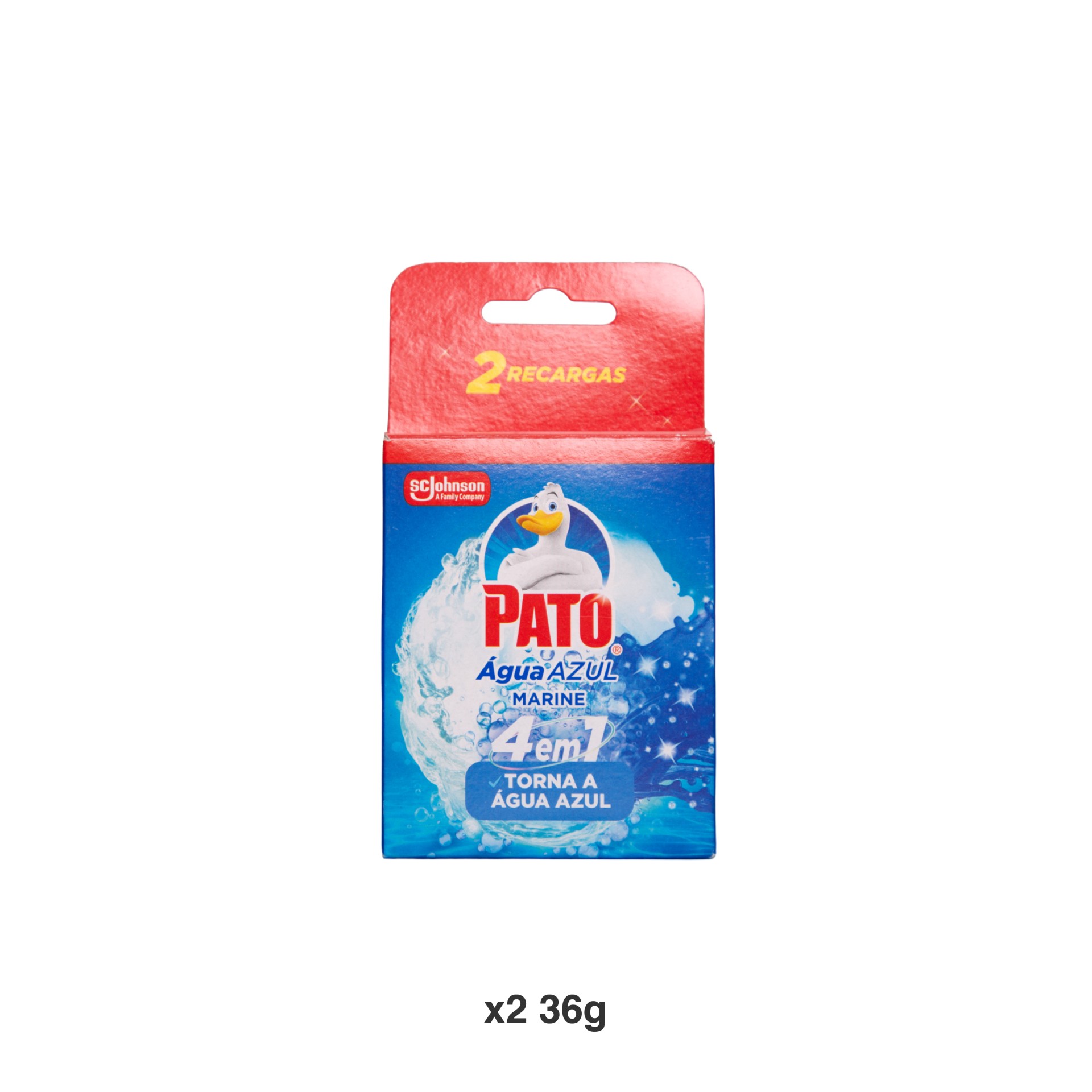 Patilhas Água WC Pato 4 Em 1 Azul 2X36g