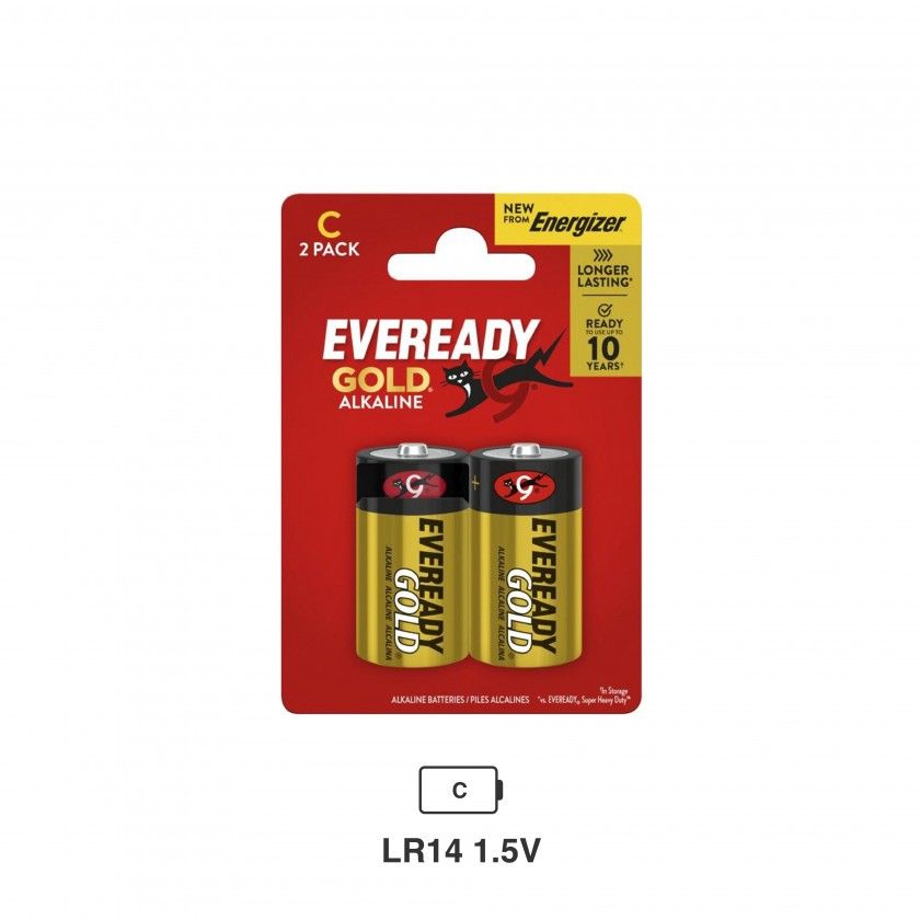 Energizer Eveready Gold Pilha Alcalina LR14 C Pack 2 Energizer Eveready Gold Pilha Alcalina LR14 C Pack 2