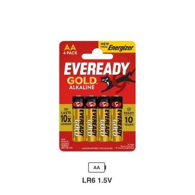Energizer Eveready Gold Pilha LR6 AA Pack 4