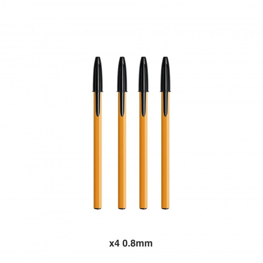 Esferográfica Bic Original Orange Fine Preto Pack 4 Esferográfica Bic Original Orange Fine Preto Pack 4