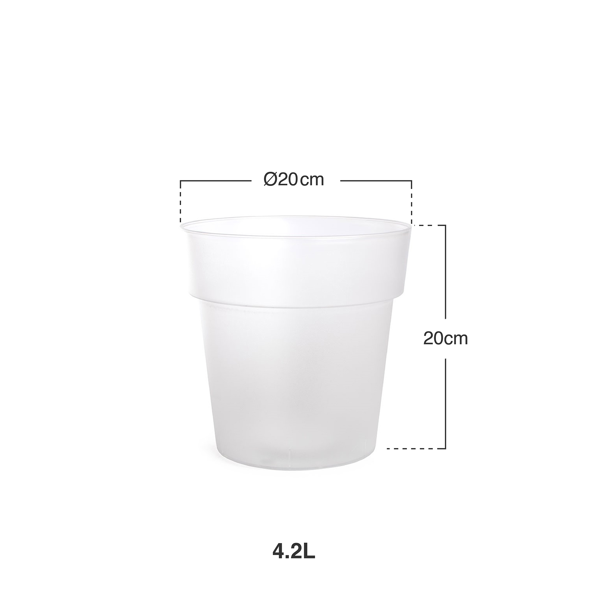 Vaso Plástico Luxe 4.2L Ø20X20cm