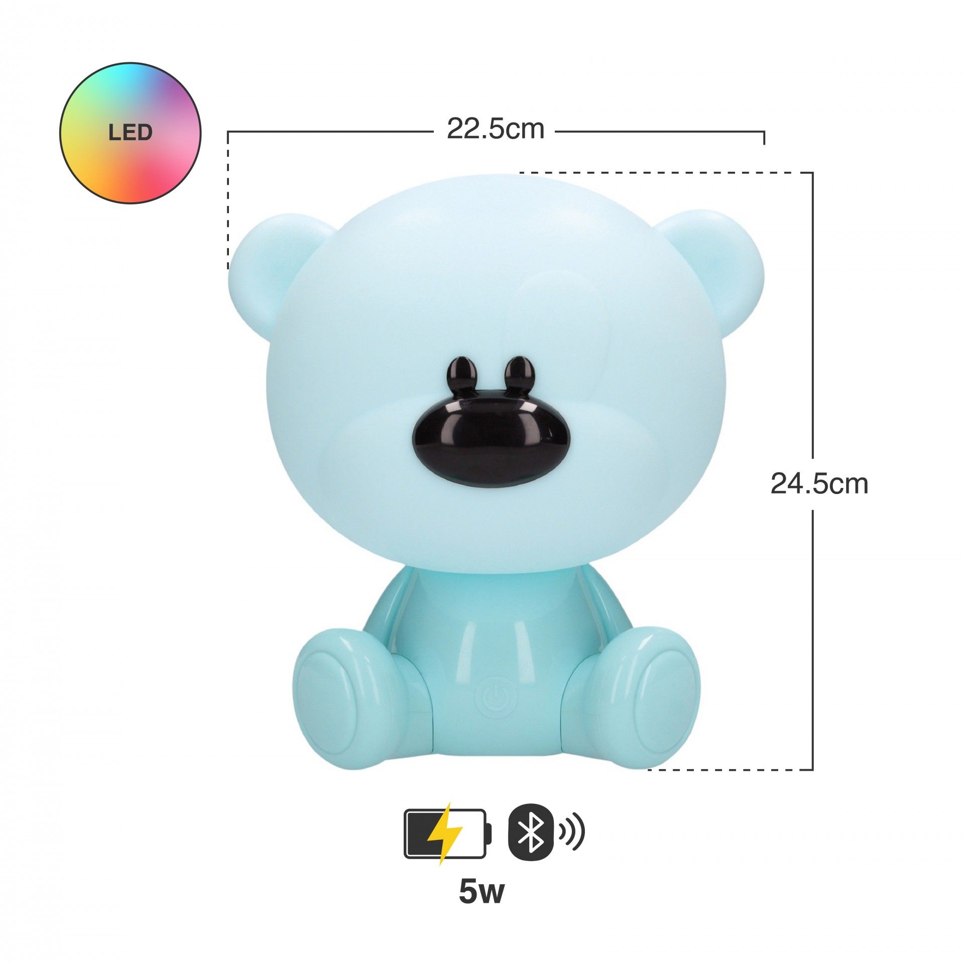 Luz Presença Ursinho Azul Led 5W