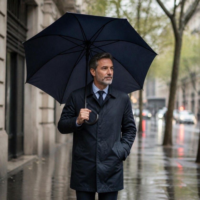 Guarda Chuva 8 Varetas 122cm c/ Resguardo Azul Marinho Guarda Chuva 8 Varetas 122cm c/ Resguardo Azul Marinho