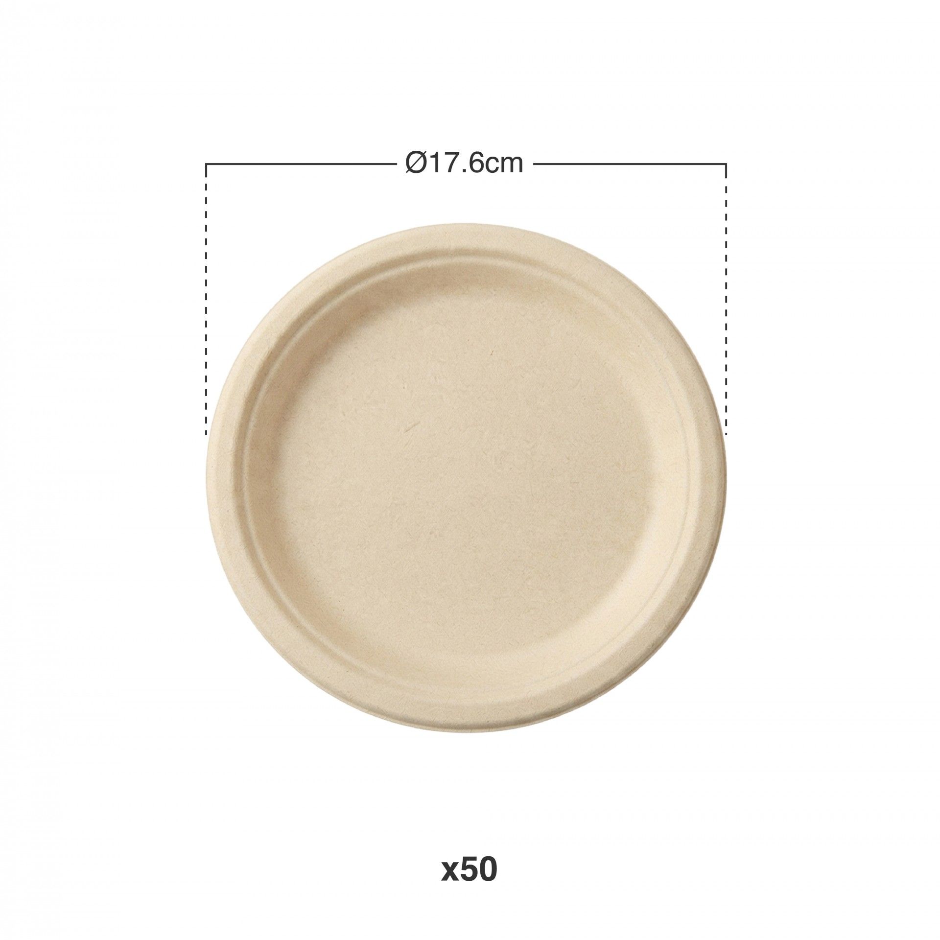 Prato Cana Açúcar Redondo 17.6cm Pack 50