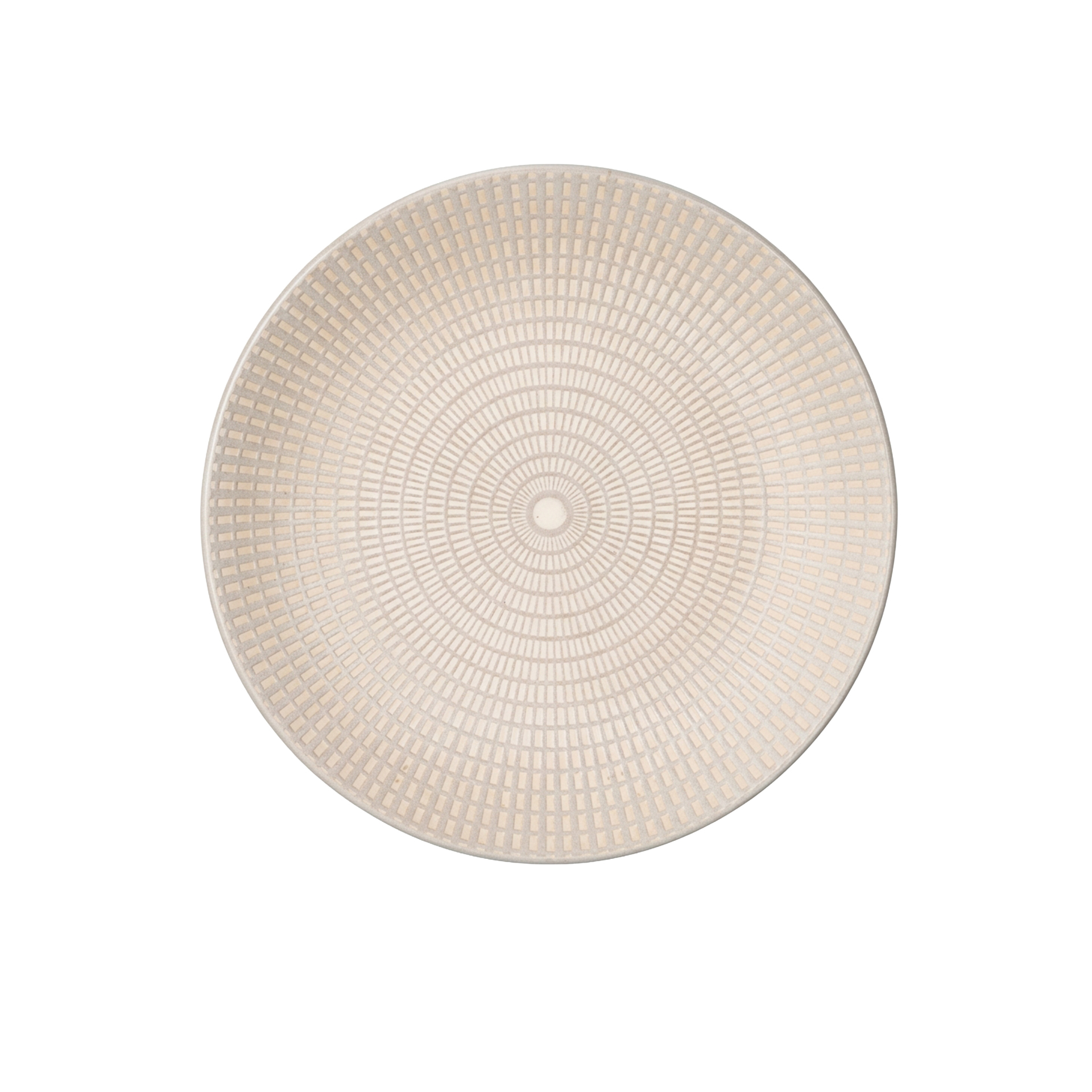 Prato Gravado Sobremesa Redondo Cinzento 20.5X2.7cm Pack 6