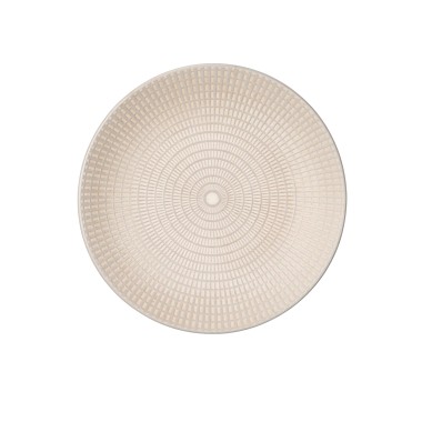 Prato Gravado Sobremesa Redondo Cinzento 20.5X2.7cm Pack 6