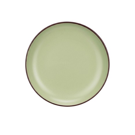 Prato Cerâmica Sobremesa Redondo Verde 20cm Pack 6 - Image product