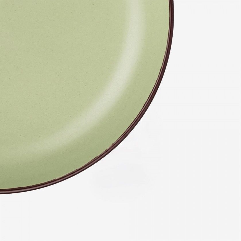 Prato Cerâmica Sobremesa Redondo Verde 20cm Pack 6 Prato Cerâmica Sobremesa Redondo Verde 20cm Pack 6