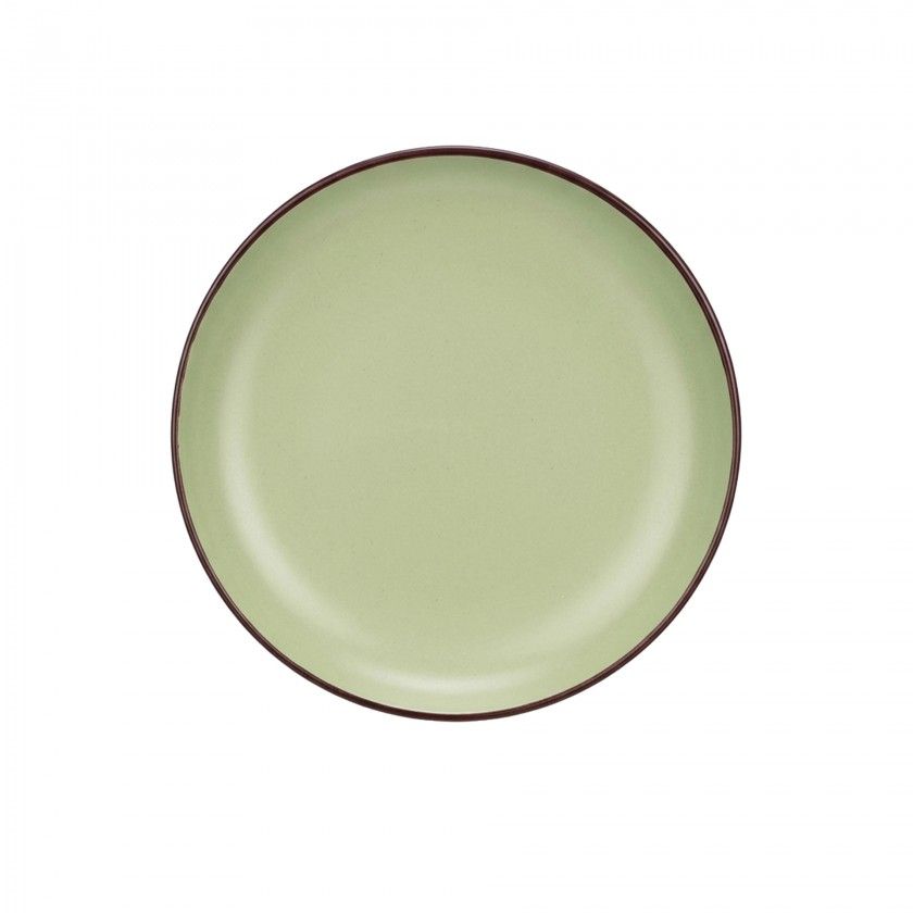 Prato Cerâmica Sobremesa Redondo Verde 20cm Pack 6 Prato Cerâmica Sobremesa Redondo Verde 20cm Pack 6