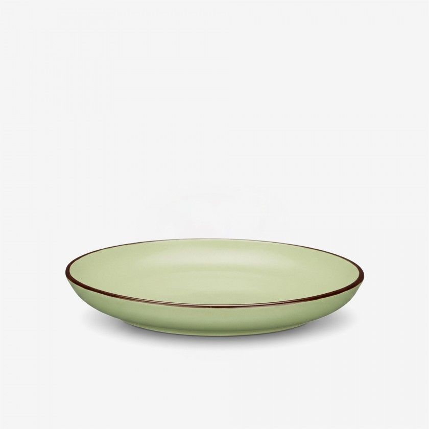 Prato Cerâmica Sobremesa Redondo Verde 20cm Pack 6 Prato Cerâmica Sobremesa Redondo Verde 20cm Pack 6