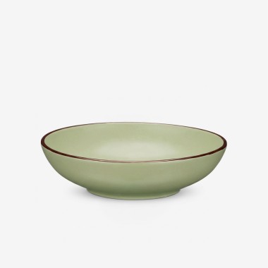 Prato Cerâmica Sopa Redondo Verde 20cm Pack 6