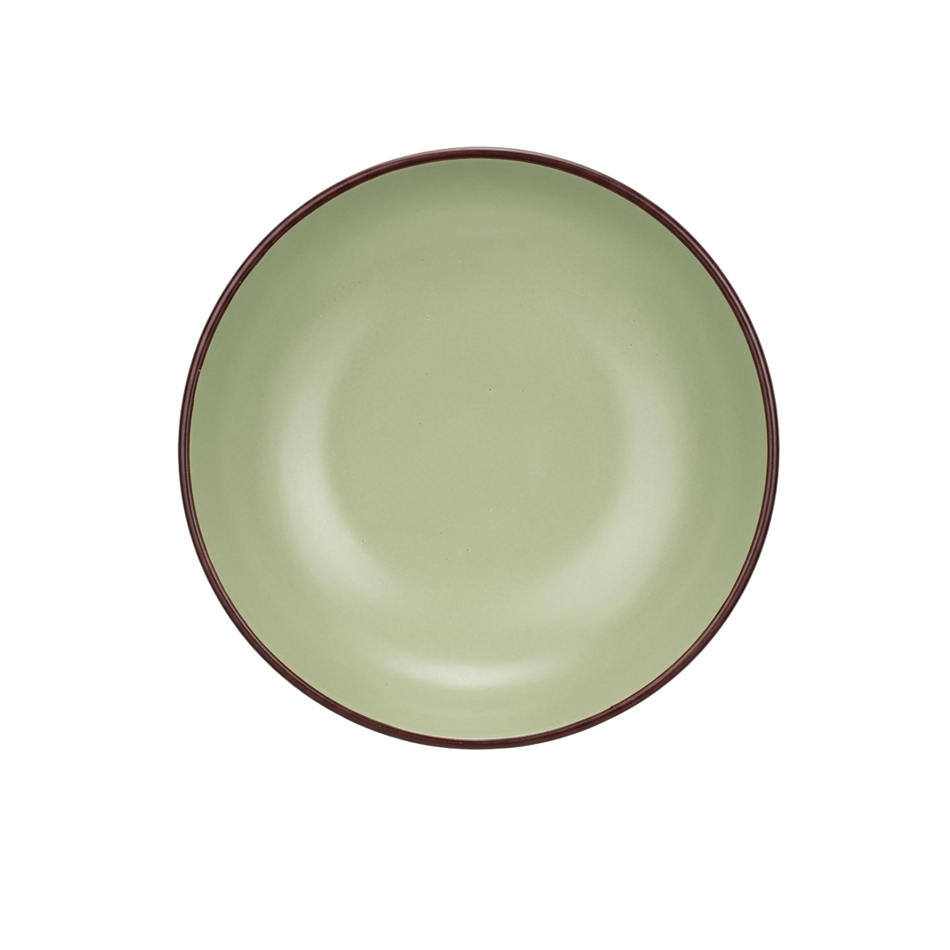 Prato Cerâmica Sopa Redondo Verde 20cm Pack 6