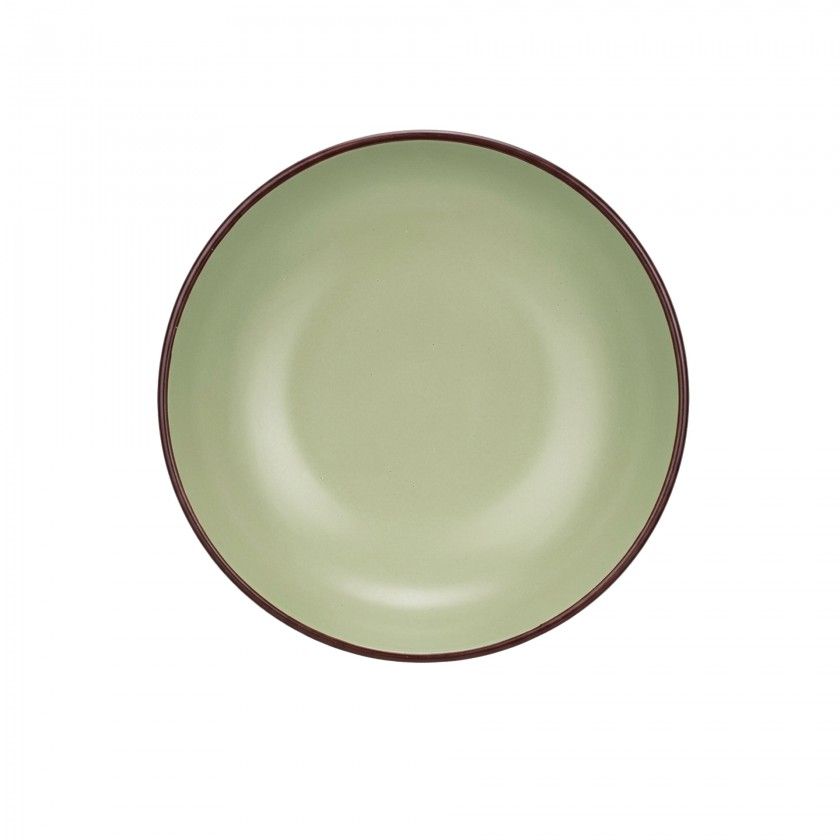 Prato Cerâmica Sopa Redondo Verde 20cm Pack 6 Prato Cerâmica Sopa Redondo Verde 20cm Pack 6