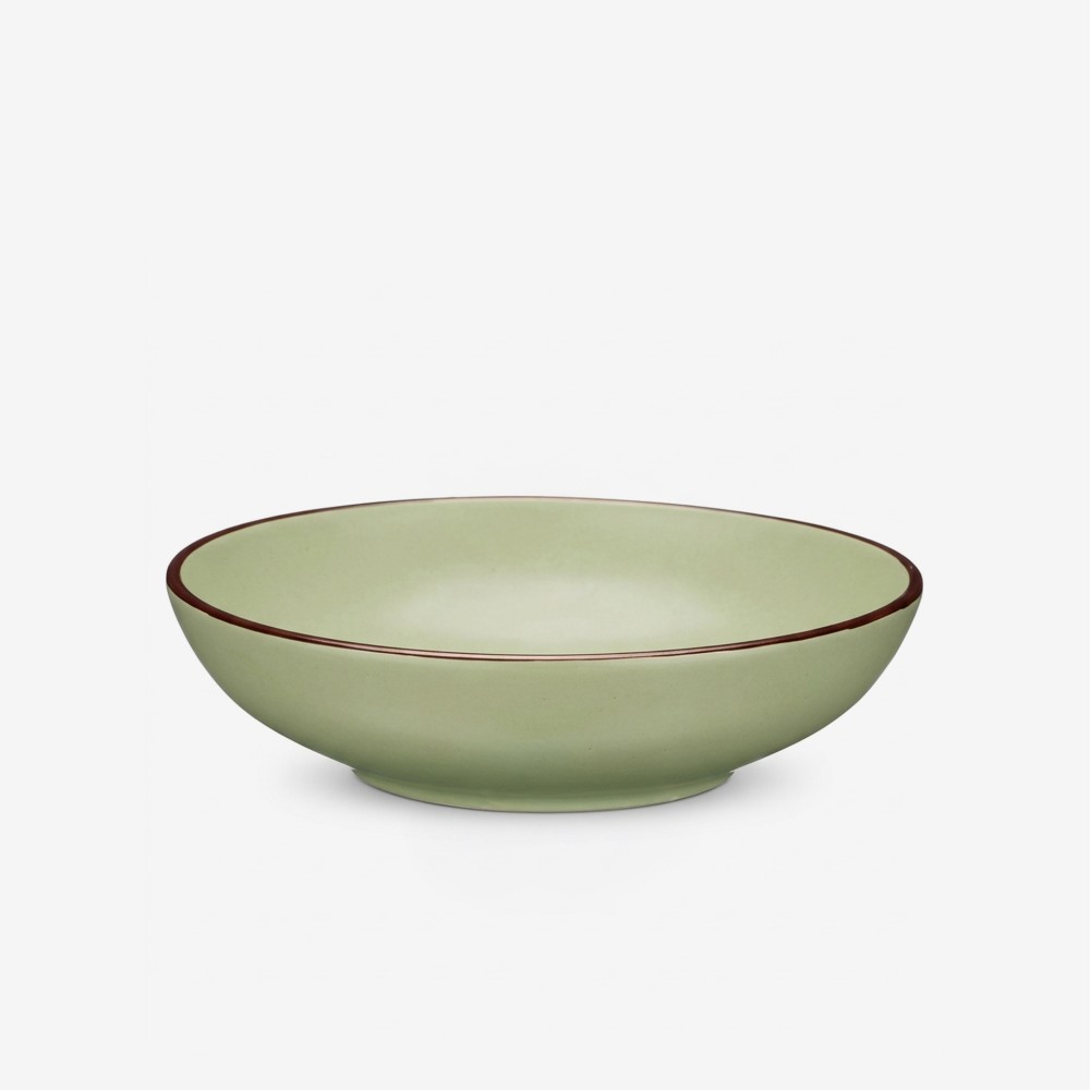 Prato Cerâmica Sopa Redondo Verde 20cm Pack 6