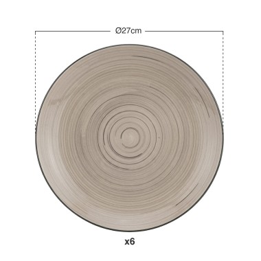 Prato Espiral Raso Redondo 27X3cm Pack 6