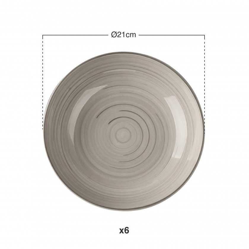 Prato Espiral Sopa Redondo 21X5cm Pack 6 Prato Espiral Sopa Redondo 21X5cm Pack 6