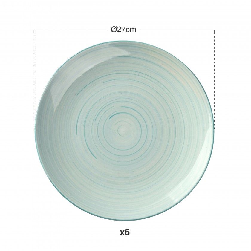 Prato Espiral Raso Redondo 27X3cm Pack 6 Prato Espiral Raso Redondo 27X3cm Pack 6
