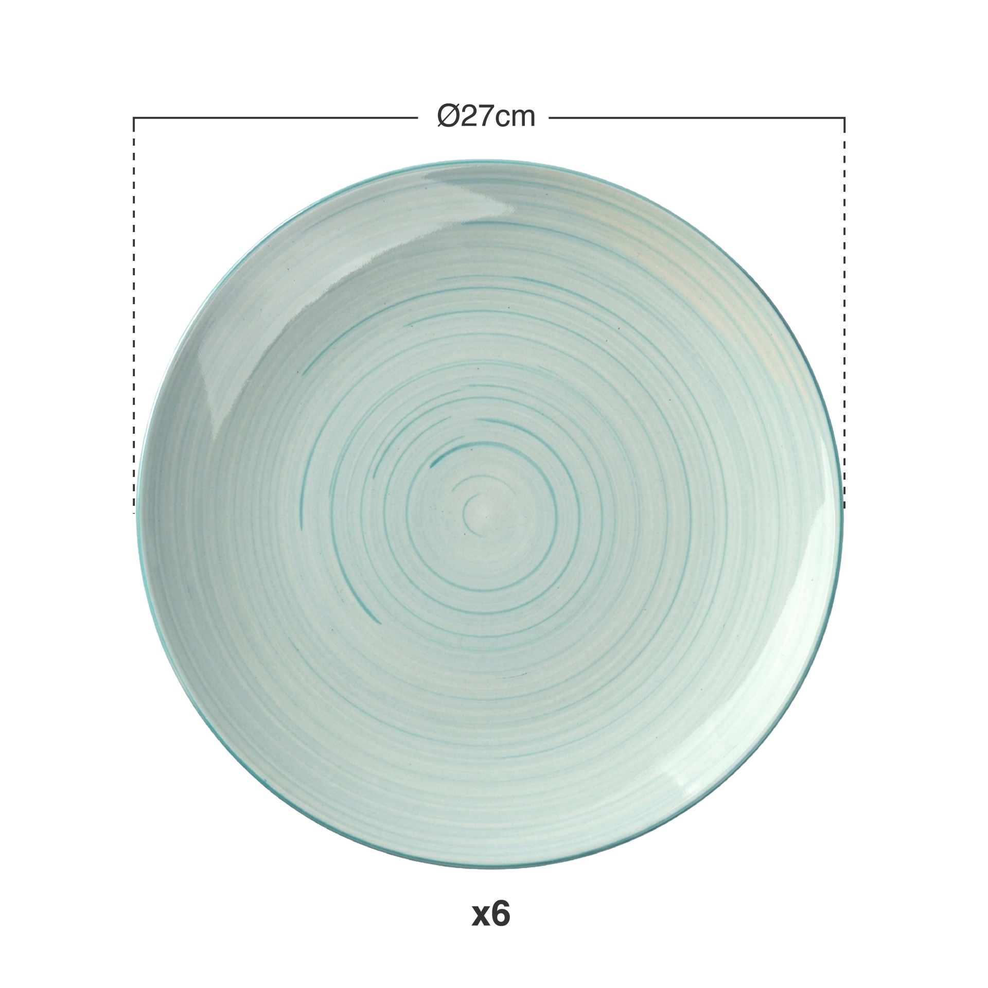 Prato Espiral Raso Redondo 27X3cm Pack 6