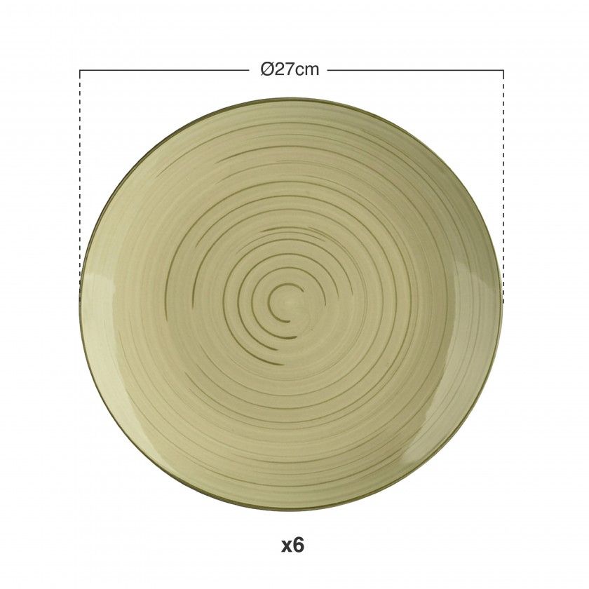Prato Espiral Raso Redondo 27X3cm Pack 6 Prato Espiral Raso Redondo 27X3cm Pack 6