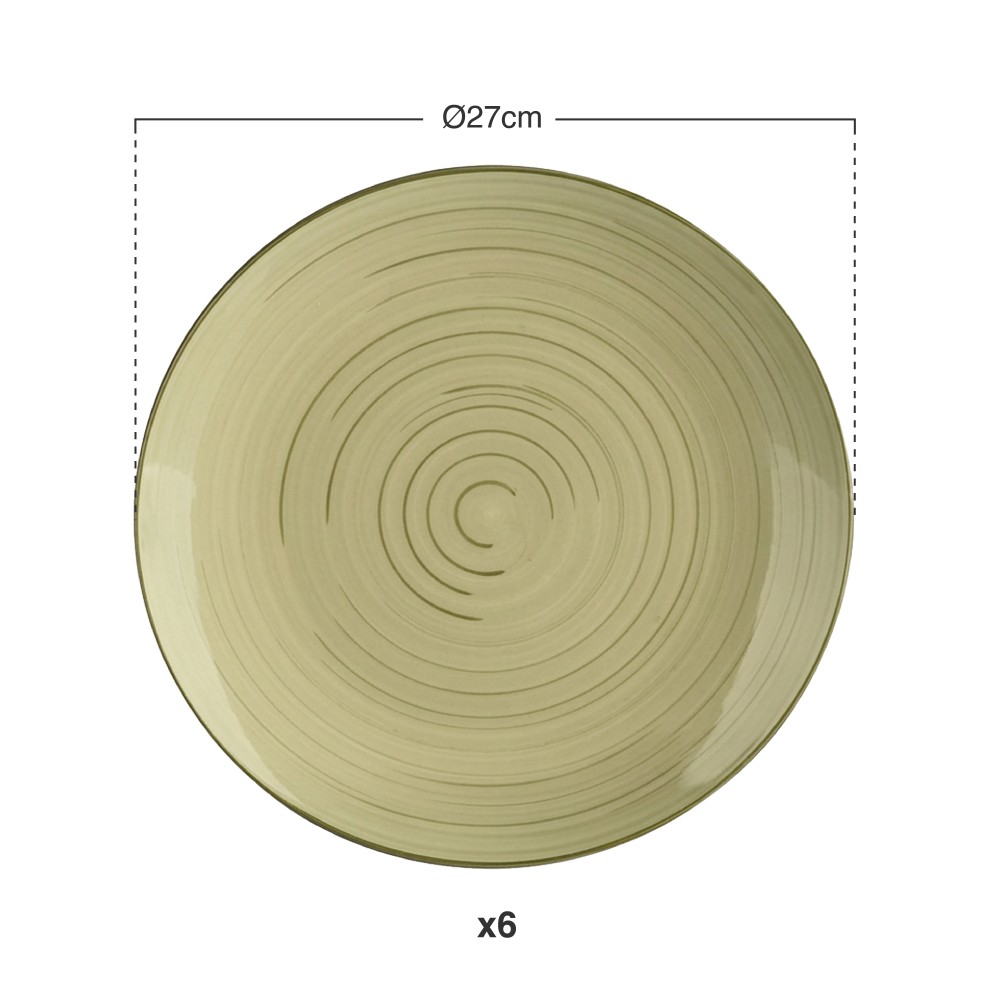 Prato Espiral Raso Redondo 27X3cm Pack 6