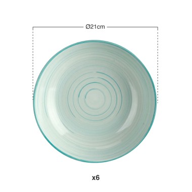 Prato Espiral Sopa Redondo 21X5cm Pack 6