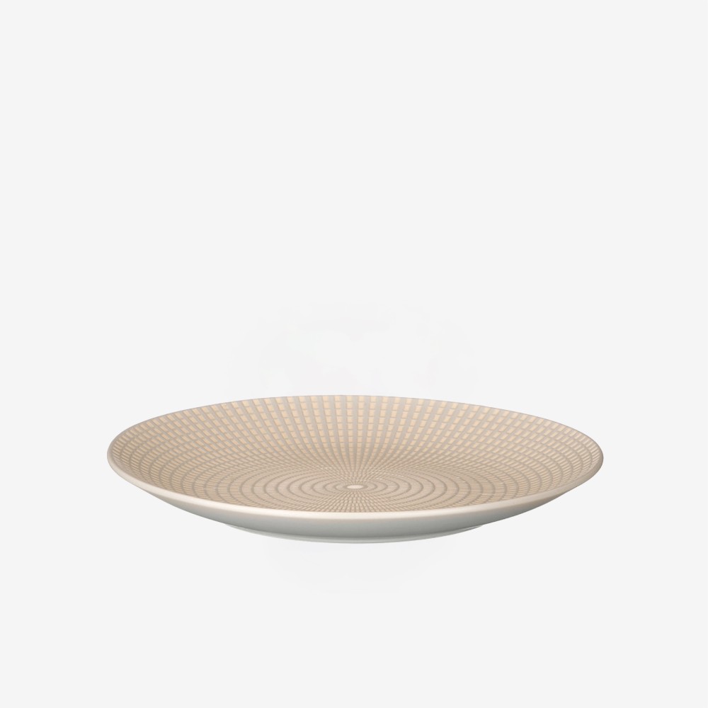 Prato Gravado Mesa Redondo Cinzento 27X3cm Pack 6
