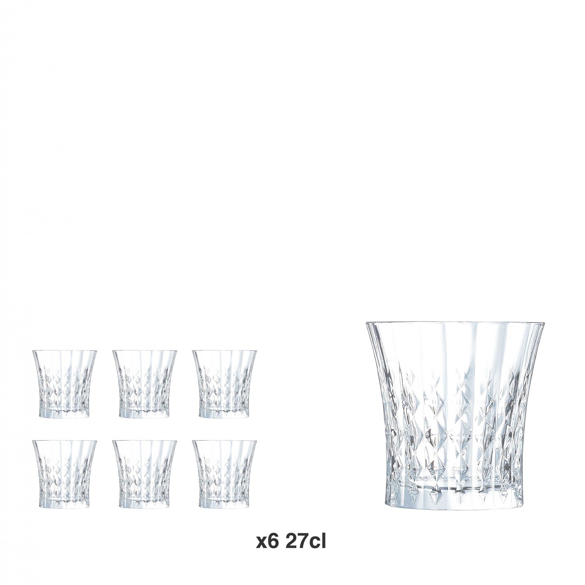 Copo sem Pé Lady Diamond 27cl Pack 6