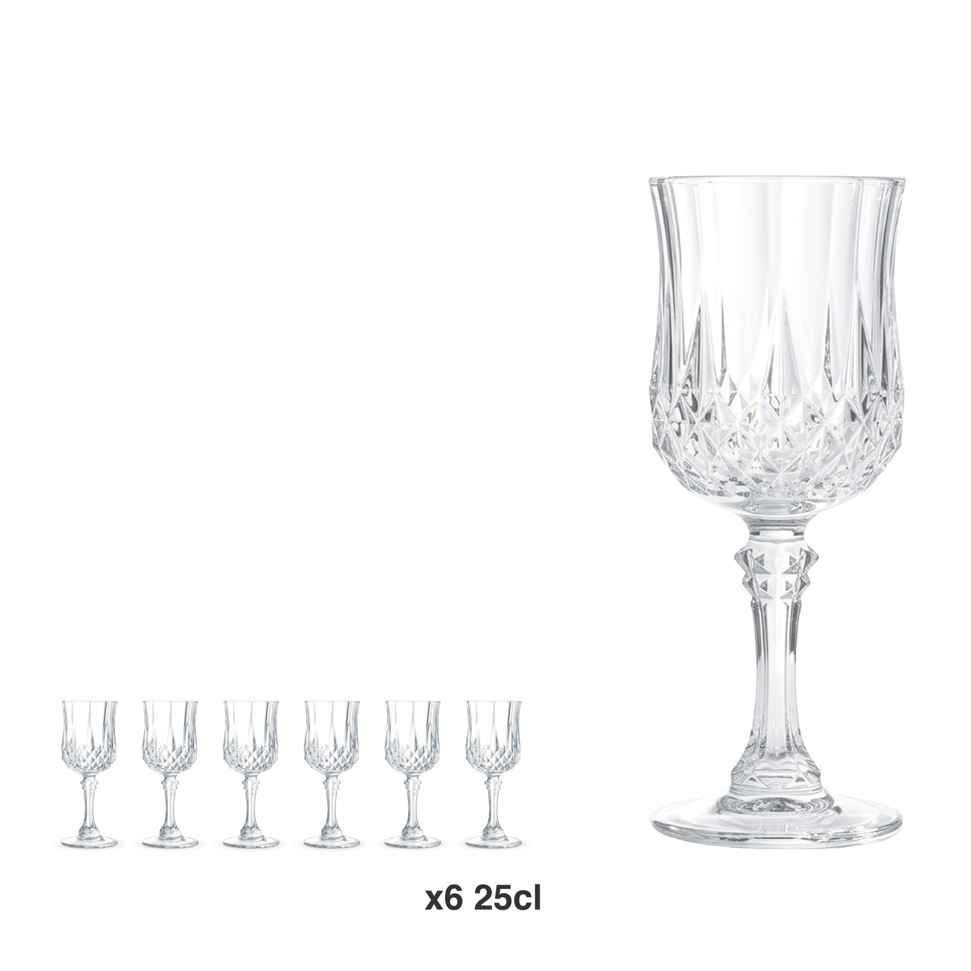 Copo com Pé Longchamp 25cl Pack 6