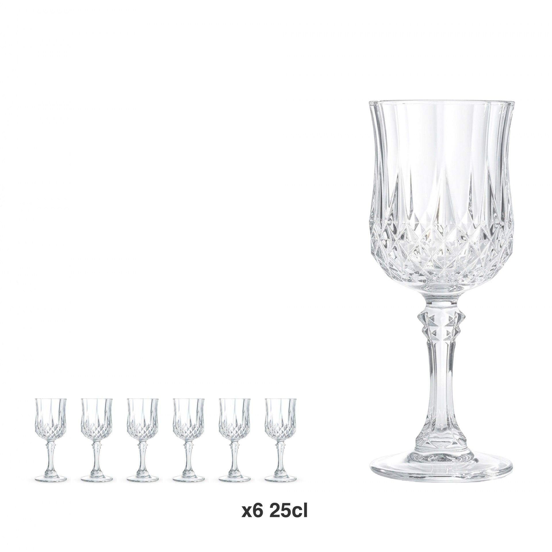 Copo com Pé Longchamp 25cl Pack 6