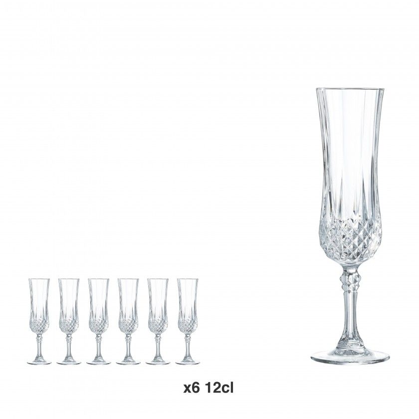 Copo com Pé Longchamp Flute 12cl Pack 6 Copo com Pé Longchamp Flute 12cl Pack 6