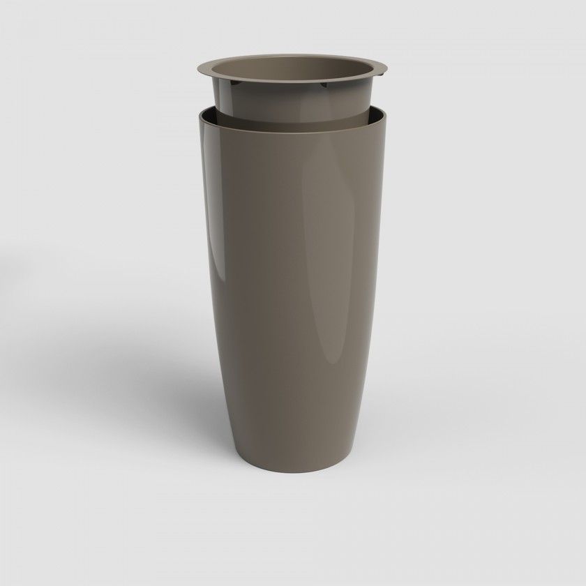 Vaso Santorini Com Interior Ø40X78cm 72L Tortora Vaso Santorini Com Interior Ø40X78cm 72L Tortora
