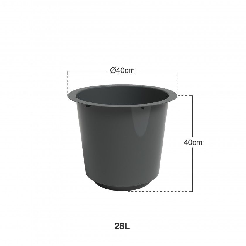 Interior Vaso Santorini Ø40X40cm 28L Antracite Interior Vaso Santorini Ø40X40cm 28L Antracite