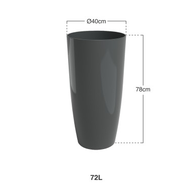 Vaso Santorini Ø40X78cm 72L Antracite