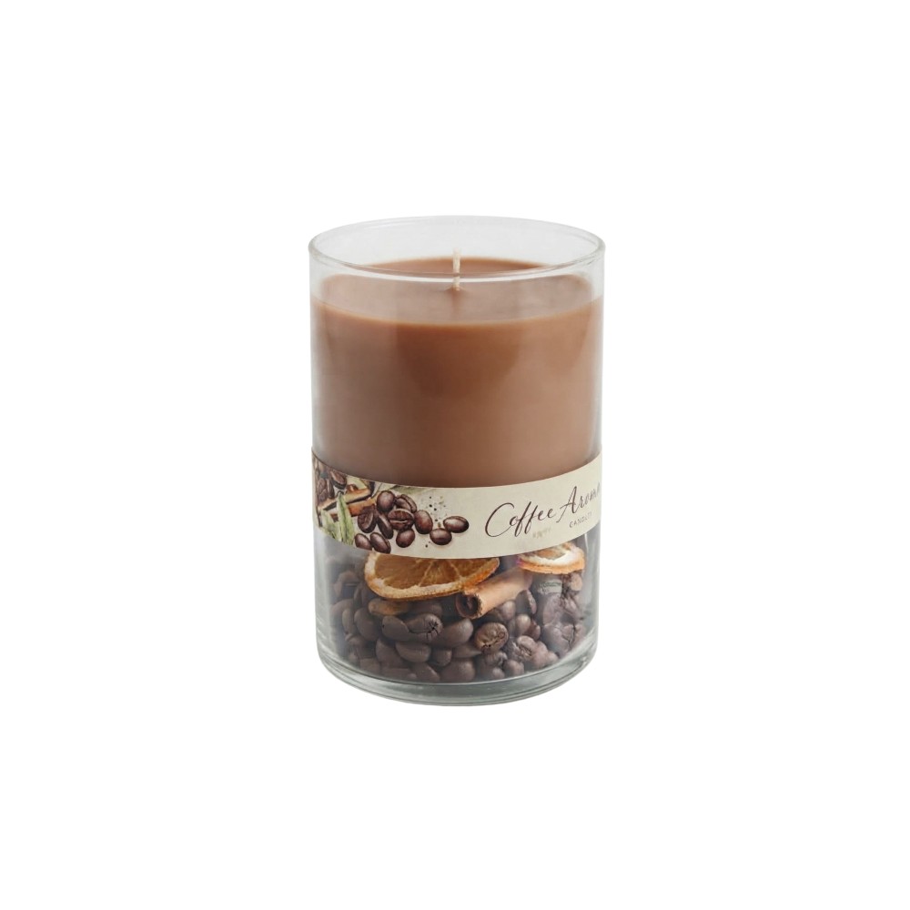 Vela Copo Vidro Coffee Castanho