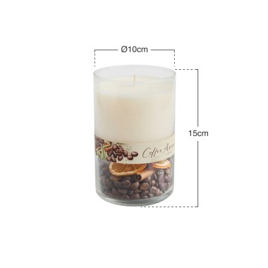 Vela Copo Vidro Coffee Creme