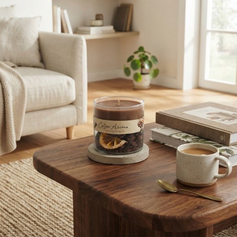 Vela Copo Vidro Coffee Castanho - Image product